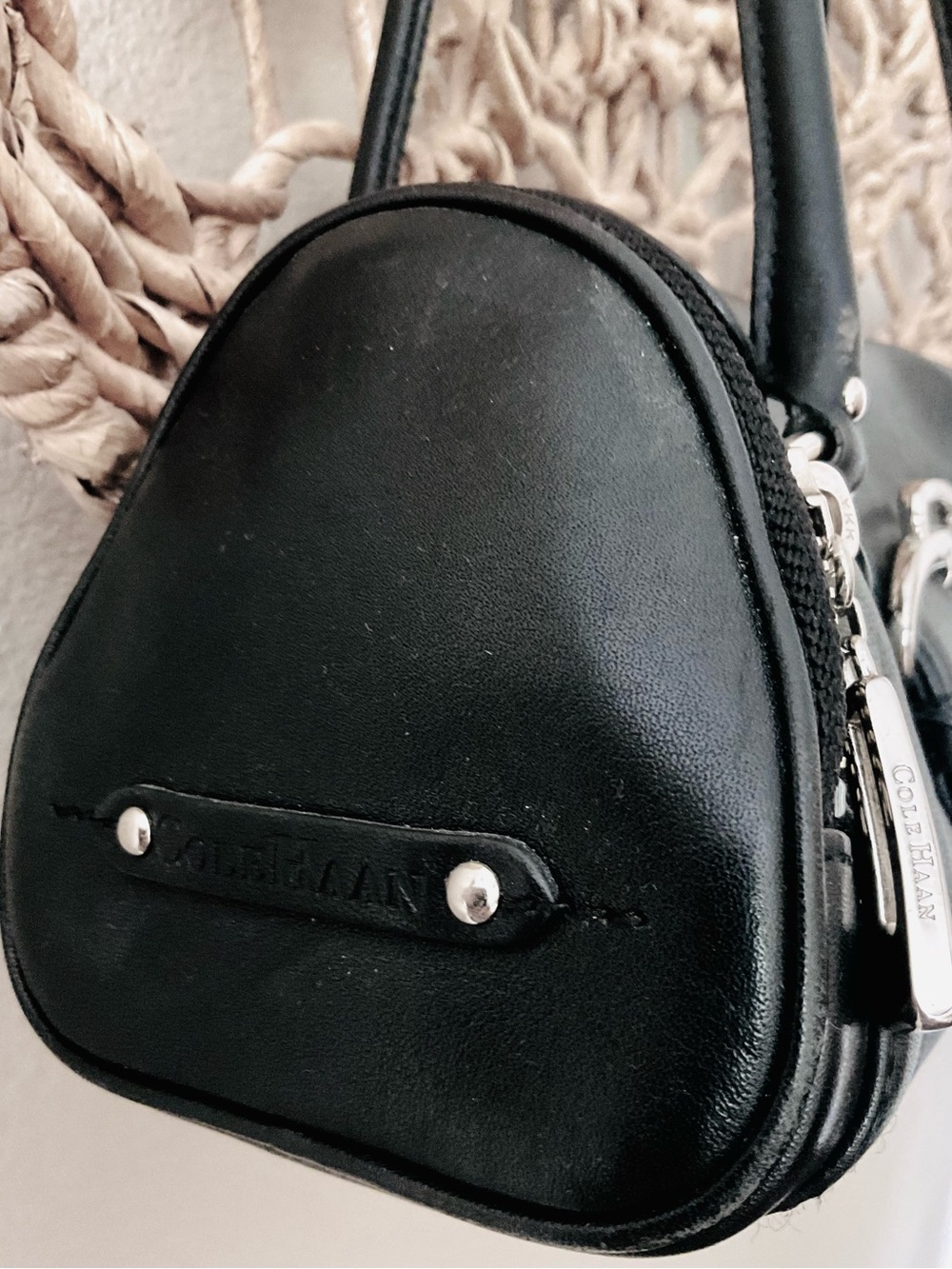 Cole Haan Black Shoulder Leather Bag with Silver Hardware. NWOT condition. OS - Picture 3 of 13